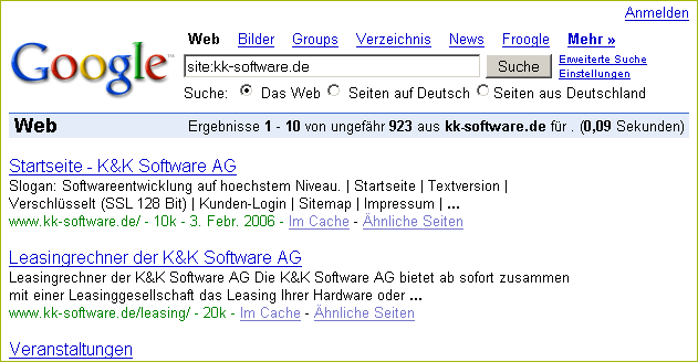 http://www.google.de/search?q=site:kk-software.de